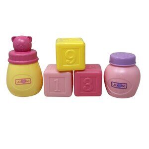 Toys R Us You & Me Baby Doll Toys Powder Bottle Number Blocks Burp Towel